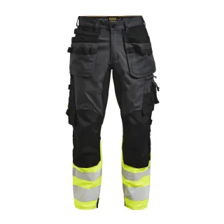 2134 Core Riipputaskuhousut Stretch Hi-vis Tummanharmaa / Keltainen