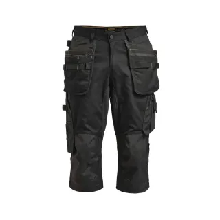 2167 Stretch Piraattishortsit Riipputaskuilla Musta
