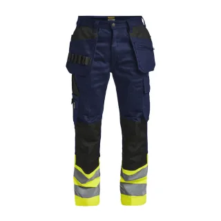 2277 Riipputaskuhousut Puuvillaa Hi-vis Mariini / Keltainen