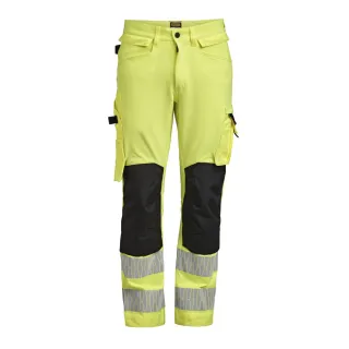 2291 Huomioväriset Stretch-riipputaskuhousut Keltainen / Musta
