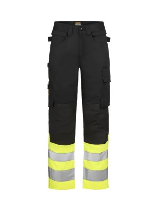 2514 Craftsman Stretch Hi-vis -työhousut Musta / Keltainen