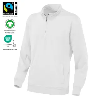 Cottover Half Zip Unisex Valkoinen