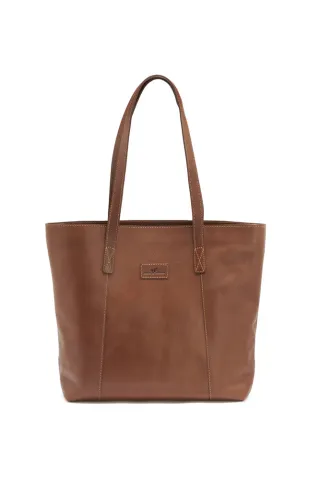 Leather Line Tote Bag Konjakki