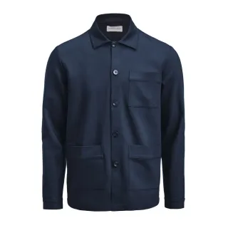 Patch Pocket Overshirt Unisex Tummansininen