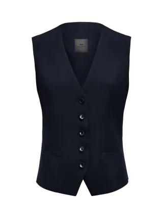 Signature Suit Vest Woman Tummansininen