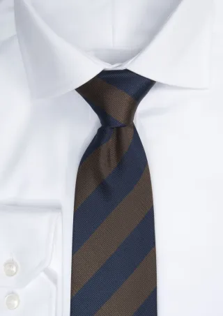 Tie Striped Tummansininen / Ruskea