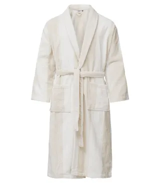 Velour Kylpytakki Valkoinen / Hiekka