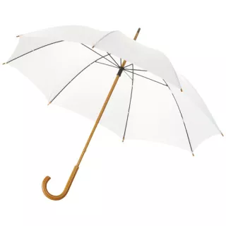 23” Jova-sateenvarjo, Puinen Varsi Ja Kahva Valkoinen