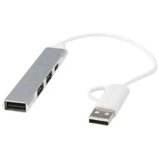 Alkaid 4-porttinen Kierrätetystä Alumiinista Valmistettu Usb-a- Ja Type-c-keskitin, Jossa Kaksi Sisääntuloa