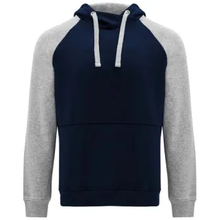 Badet Kaksivärinen Unisex-huppari, 280 G/m² Navy Sininen / Meleerattu Harmaa