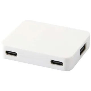 Gaia 4-porttinen Usb-keskitin, Jossa Usb-a- Ja Type-c-lähtö Sekä Kaksoistulo – Valmistettu Kierrätetystä Muovista