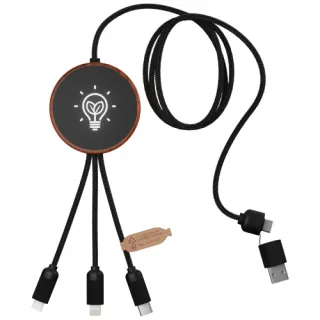 Scx.design C40 5-in-1 Rpet-latauskaapeli Valaistuvalla Logolla Ja 10 W:n Latausalustalla