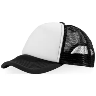 Trucker-lakki, 5-paneelinen, 100 G/m² Musta / Valkoinen