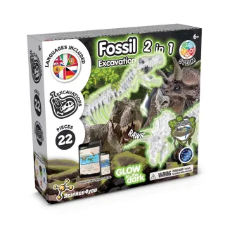 2 In 1 Fossil Excavation Kit Ii. Opetuspeli Mukana Voimapaperinen Lahjapussi (90 G/m²), Valmistettu Fsc™-sertifioidusta Materiaalista Ja Muista Valvotuista Materiaaleista Valkoinen