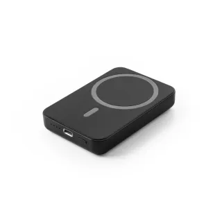 Ampere 5. 5 000 Mah:n Magneettinen Tehopankki, Jossa On 15 W:n Supernopea Langaton Laturi, Kierrätetystä Abs:stä (100 % Rabs) Musta