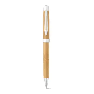 Bahia Ii. Bamboo Ballpoint Pen With Clip And Twist Mechanism Natural