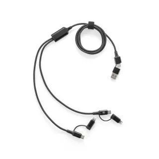 Bertozzi. Superfast 6-in-1 Usb Cable Made Of Aluminium And Recycled Pet Musta