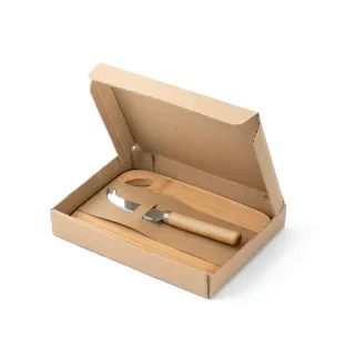 Cappero. Set With Board And Cheese Knife Natural