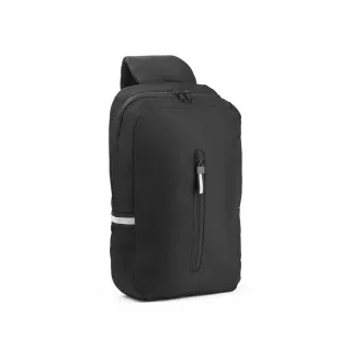 Delfos. 300d Recycled Polyester And 600d Recycled Polyester Single Strap Backpack, With 210d Recycled Polyester Lining Musta