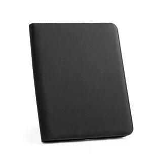 Emerge Folder Ii. A4-kansio Kierrätetystä Polyesteristä (100 % Rpet) 300d, Vetoketjulla Musta