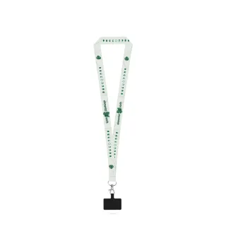 Epsom. Sarja Lanyard Sublimation Long Ii (20 Mm) Kierrätetystä Polyesteristä (100 % Rpet), 20 Mm:n Sulkurenkaalla Ja Kännykkäpidikkeellä 301 - Valkoinen