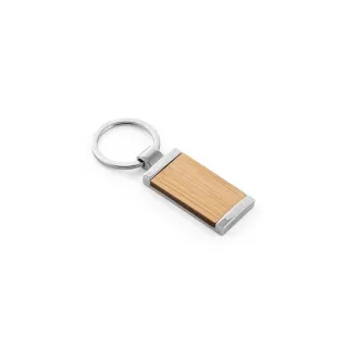 Homer. Rectangular Bamboo Keyring Natural