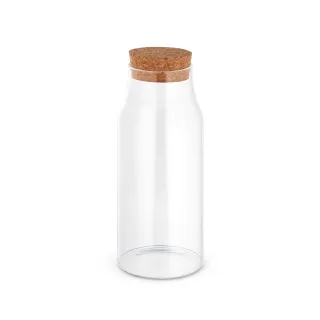 Jasmin 800. Borosilicate Glass Bottle With Cork Lid 800 Ml Natural