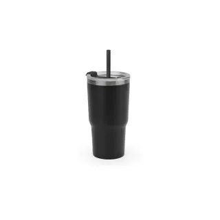 Joyner Compact Stainless Steel Travel Cup (91% Recycled) With Vacuum Insulated Double Wall And Matt Finish 600 Ml Musta