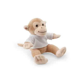 Monky. Polyesterinen Pehmolelu, Apinan Muotoinen, T-paidalla Vaaleanruskea