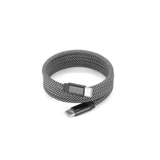 Nadella. Usb-c - Usb-c -kaapeli Punotulla Polyesterijohdolla (60 W) Ja Magneettijärjestelmällä Helppoa Tuuletusta Varten Musta