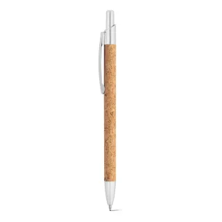 Natura. Cork And Aluminium Ball Pen With Clip Natural