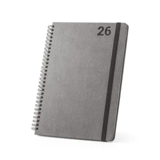 Simmel B5. B5 Diary With Rings In Leather (58% Recycled) Musta