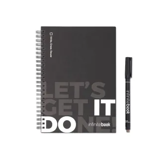 Starter Kit Infinitebook. Infinitebook" Kit With Hardcover, 1 Cleaning Kit, 1 Marker And 1 Ballpoint Holder Musta