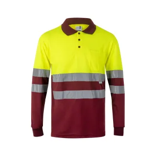 Vl Vulcan Large. Dvooblična Polo Majica S Ptičjimi Očmi (160 G/m²) Z Dolgimi Rokavi, Iz Poliestra (100 %)