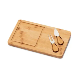 Woods. Bamboo Cheese Board With 2 Bamboo And Stainless Steel Accessories Natural