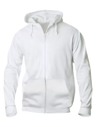 Clique Basic Hoody Full Zip Valkoinen