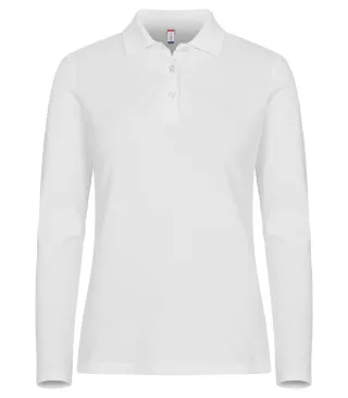 Clique Stretch Premium Polo L/s Women Valkoinen