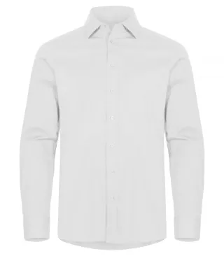 Clique Stretch Shirt Ls Valkoinen