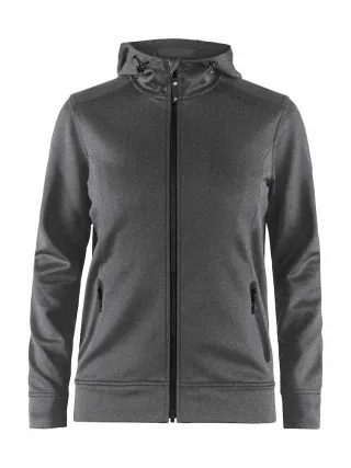 Craft Noble Full Zip Hood W Meleerattu Tummanharmaa