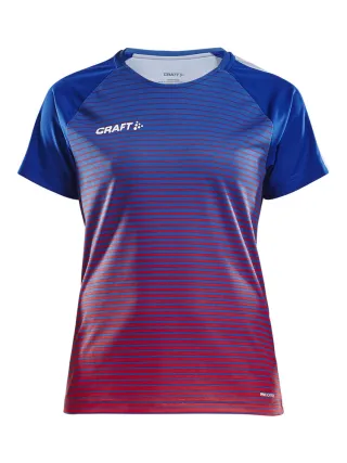 Craft Pro Control Stripe Jersey W Club Cobolt / Bright Red