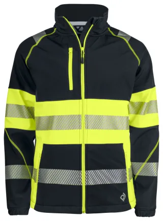 Projob 6443 Softshell-takki En Iso 20471 Luokka 1 Kelta / Musta