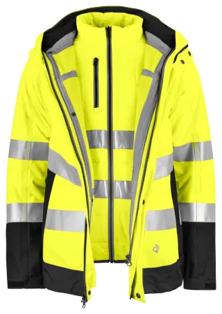 Projob 6445 Tekninen Takki 3-in-1 En Iso 20471 Luokka 3/2 Keltainen / Sininen