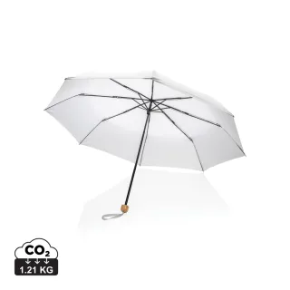 20.5" Impact Aware™ Rpet 190t Pongee Bambusateenvarjo Valkoinen