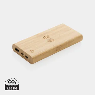 8000 Mah Varavirtalähde Bambusta Ruskea
