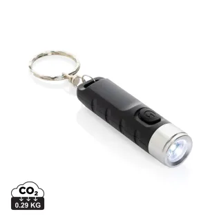 Globix Rcs Usb-ladattava Avaimenperä Taskulamppu Musta