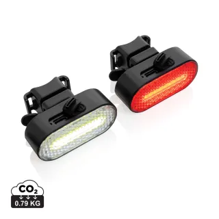 Lumino Rcs Kierrätysmuovinen Usb-ladattava Pyörävalosarja Musta