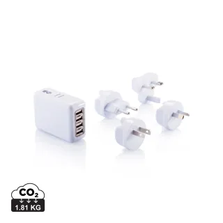 Matkapistoke 4 Usb-portilla Valkoinen