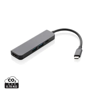 Terra Hub Hdmi Tulolla Kierrätetystä Alumiinista Harmaa