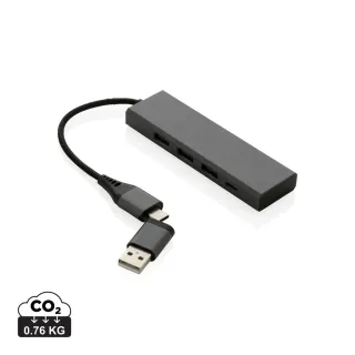 Terra Rcs Alumiininen Usb-hub 3 Portilla Harmaa