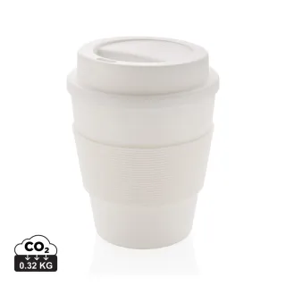 Uudelleenkäytettävä Kahvikuppi Kierrekorkilla 350 Ml Valkoinen
